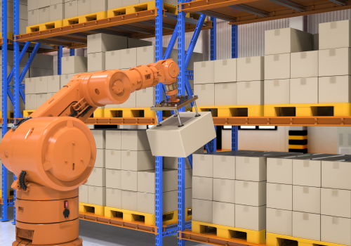 automation-factory-cargo-with-3d-rendering-robotic-arm-carry-cardboard-box